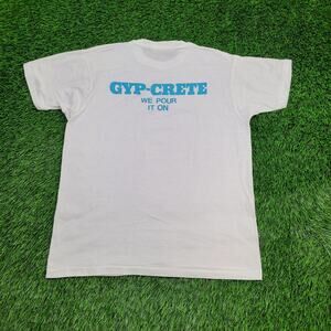 Vintage 80s Gyp-Crete Builder Shirt Large 21x26 White